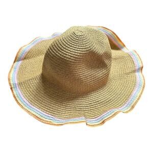 Girls multi color straw hat perfect for girls 5 - 7 years summer accessories​
